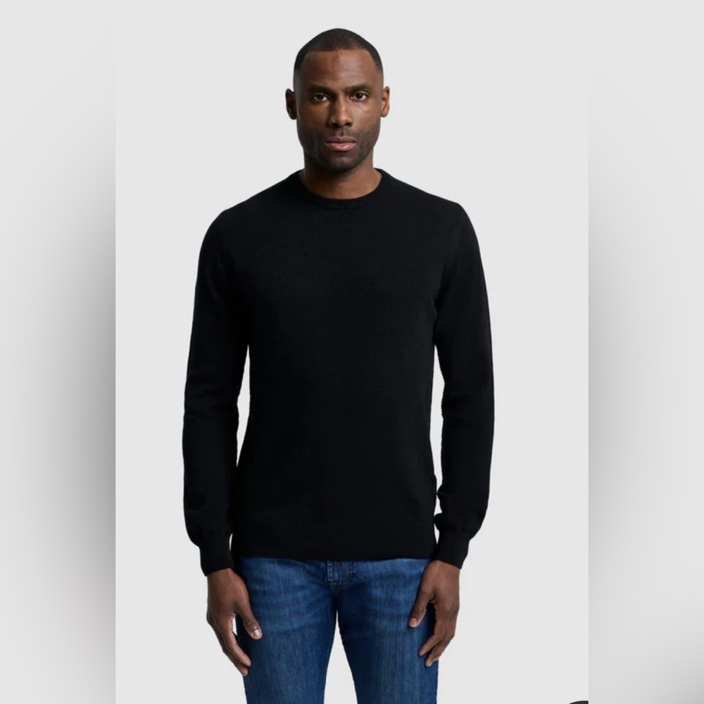 7 For All Mankind Cashmere Crew Sweater Black L - Picture 2 of 7